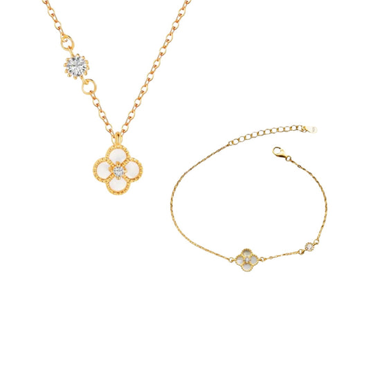 White Single Clover Set