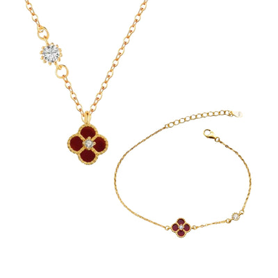 Red Single Clover Set