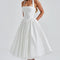Monet - Lace-up Corset Midi Dress